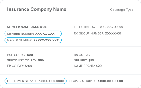 Sample Insurance Card