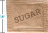 Sugar packet: 1.5 inches