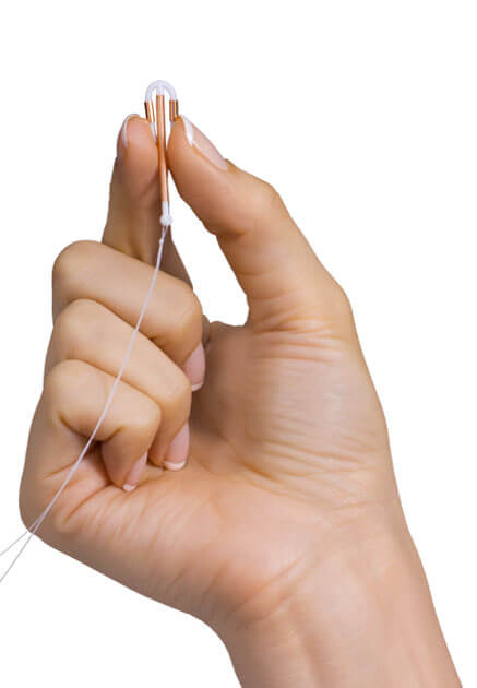Paragard IUD being flexed in the hand